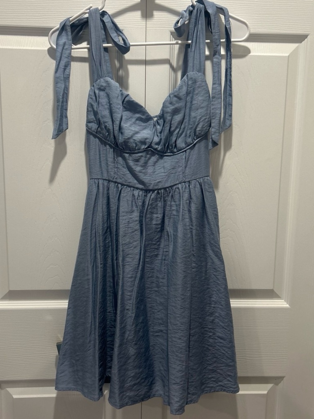 Blu Pepper Light Blue Tie-Shoulder Mini Dress
